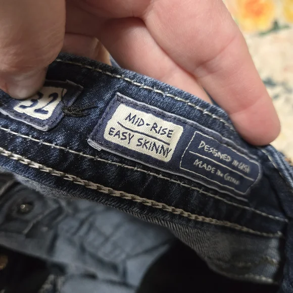 Miss Me Dark Blue Skinny Jeans with Silver Accents - Picture 10 of 11